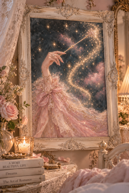 A Little Bit of Magic — Enchanted Wand Satin Art Print