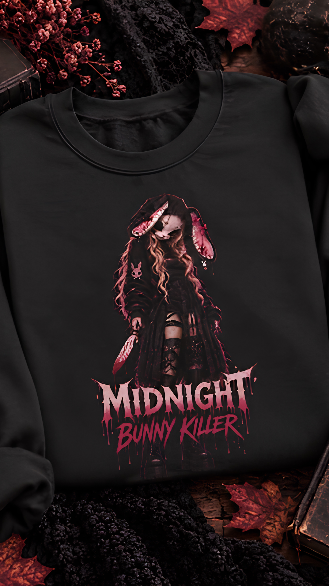 Midnight Bunny Killer™ Oversized Graphic Sweatshirt